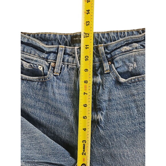 Free Assembly Jeans Super High Rise Straight Size 4 Distressed Crop Raw Hem - Picture 7 of 8